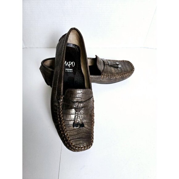 Impo Coppery Brown Crocodile Loafers Leather Lining Slip On Loafers Size… - Picture 1 of 8